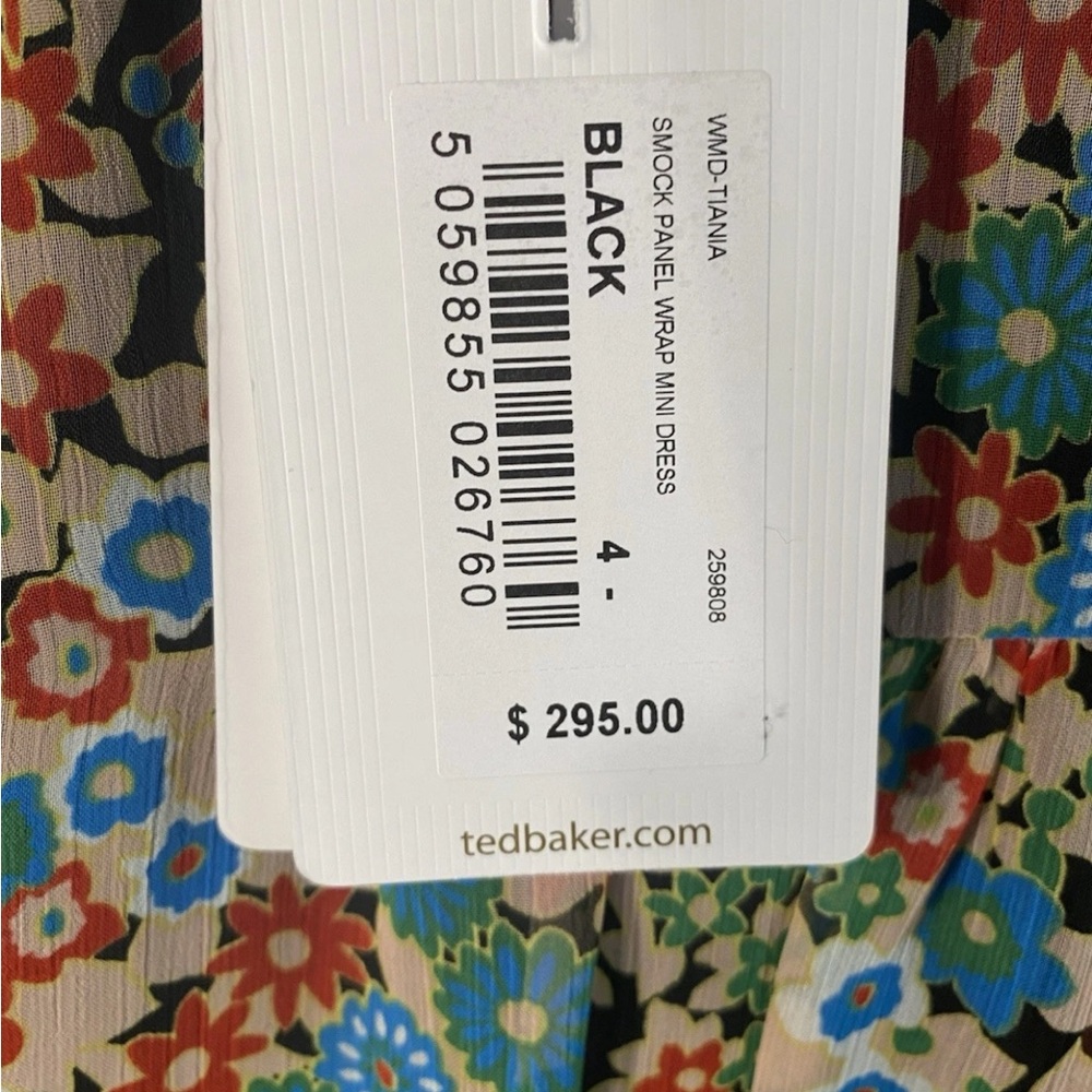 NWT Ted Baker Tiania Smock Panel Wrap Mini Dress Floral Lightweight Sz 4 Rt $295 - Picture 6 of 15